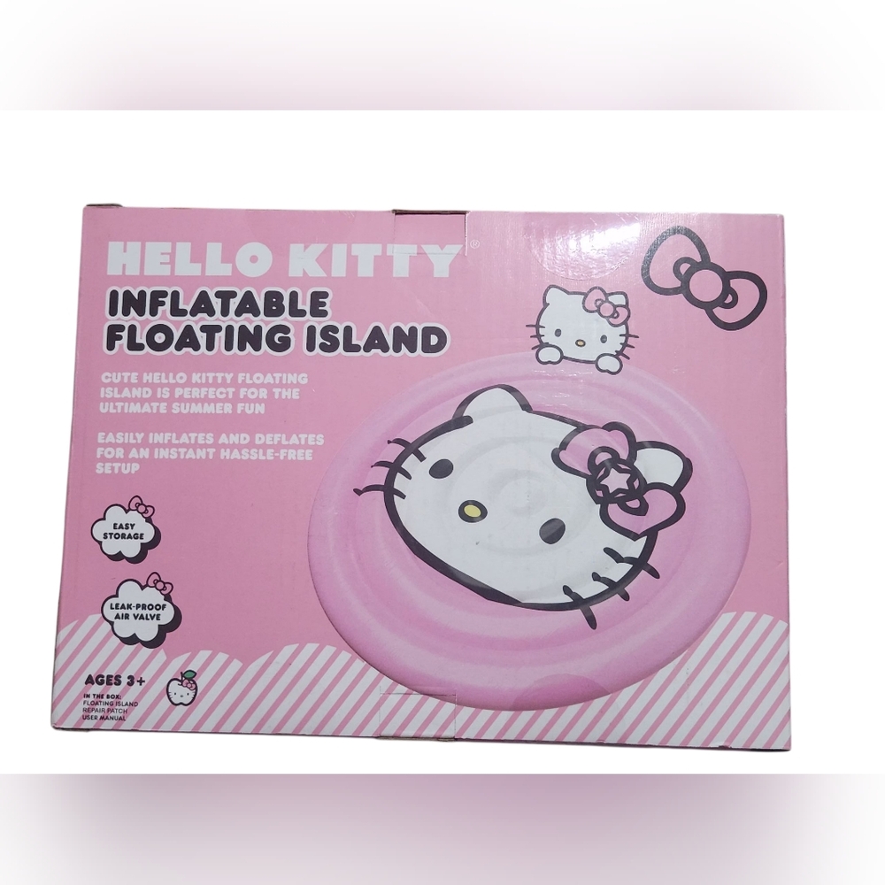 Hello Kitty Pink Inflatable Floatable Island 4' Wide - Picture 4 of 4